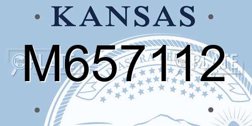 M657112 Kansas License Plate