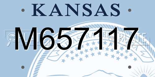 M657117 Kansas License Plate