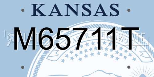 M65711T Kansas License Plate