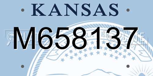 M658137 Kansas License Plate