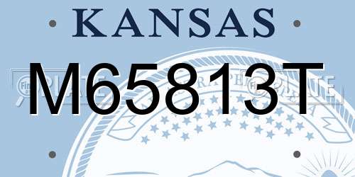 M65813T Kansas License Plate