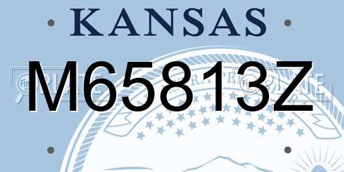 M65813Z Kansas License Plate