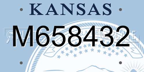 M658432 Kansas License Plate