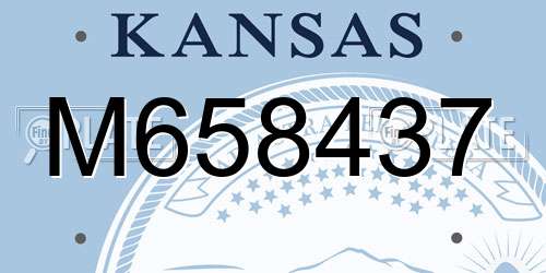 M658437 Kansas License Plate