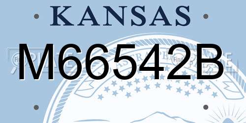 M66542B Kansas License Plate