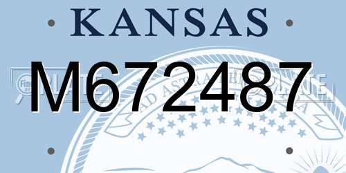 M672487 Kansas License Plate
