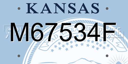 M67534F Kansas License Plate