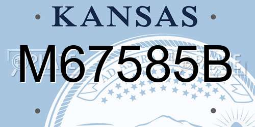 M67585B Kansas License Plate