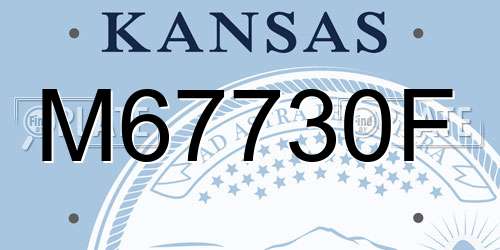 M67730F Kansas License Plate