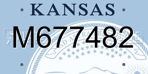 M677482 Kansas License Plate