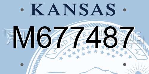 M677487 Kansas License Plate