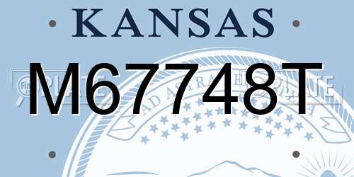 M67748T Kansas License Plate