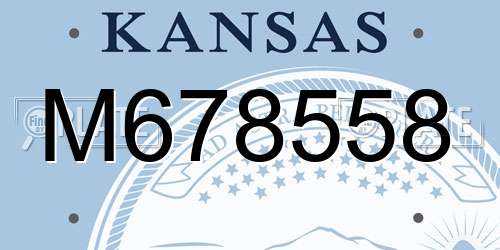 M678558 Kansas License Plate