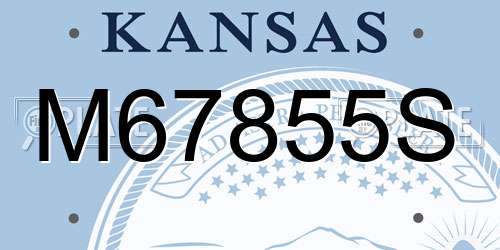 M67855S Kansas License Plate