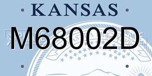 M68002D Kansas License Plate