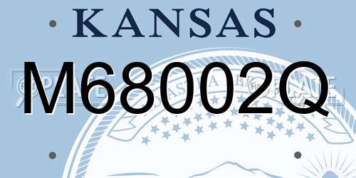 M68002Q Kansas License Plate