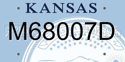M68007D Kansas License Plate