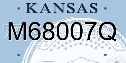 M68007Q Kansas License Plate