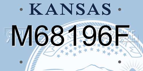 M68196F Kansas License Plate