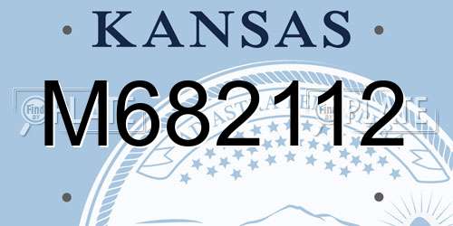 M682112 Kansas License Plate
