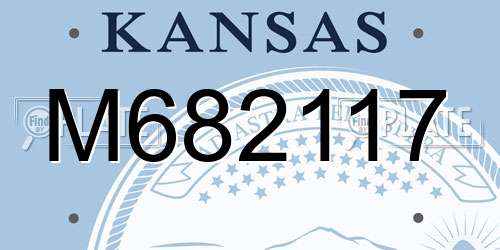 M682117 Kansas License Plate