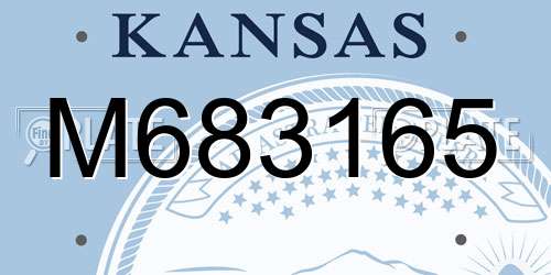 M683165 Kansas License Plate