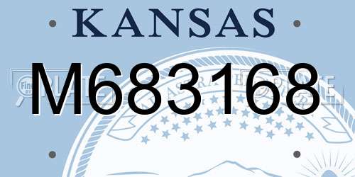 M683168 Kansas License Plate