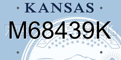M68439K Kansas License Plate