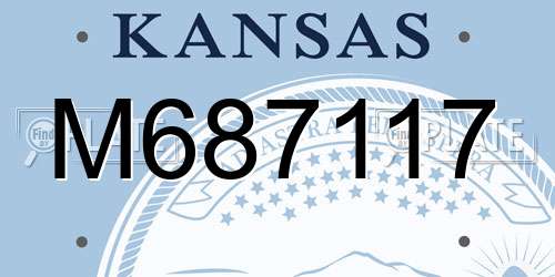 M687117 Kansas License Plate
