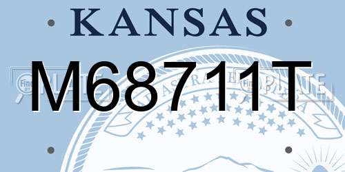 M68711T Kansas License Plate