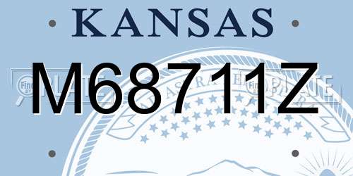 M68711Z Kansas License Plate