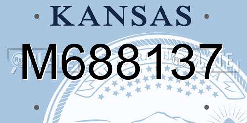 M688137 Kansas License Plate