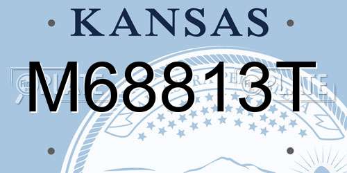 M68813T Kansas License Plate
