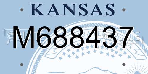 M688437 Kansas License Plate