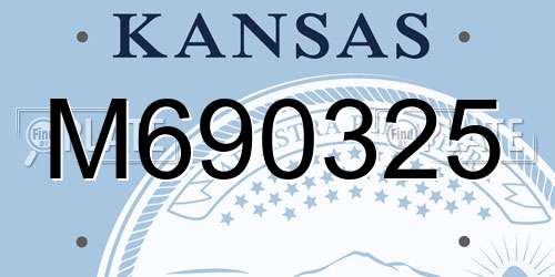 M690325 Kansas License Plate