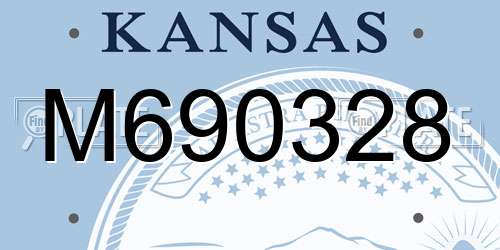 M690328 Kansas License Plate