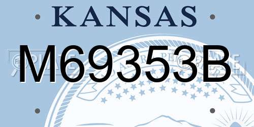 M69353B Kansas License Plate
