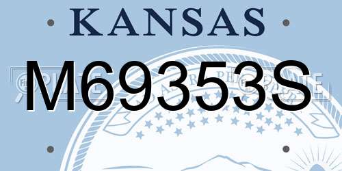 M69353S Kansas License Plate