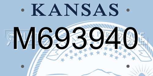 M693940 Kansas License Plate