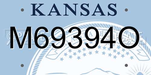 M69394O Kansas License Plate