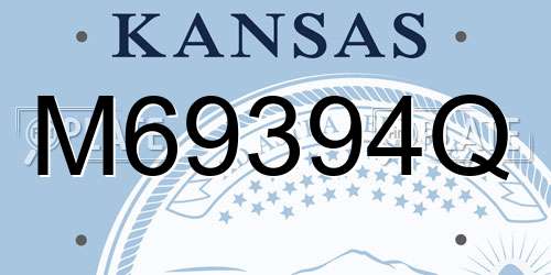 M69394Q Kansas License Plate