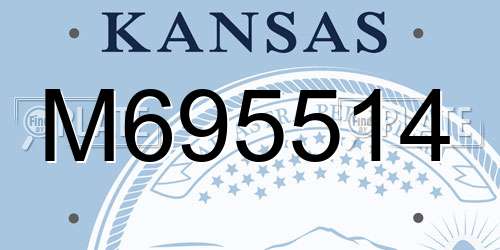 M695514 Kansas License Plate