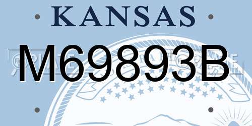 M69893B Kansas License Plate