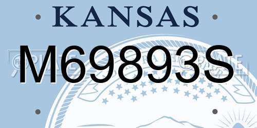 M69893S Kansas License Plate