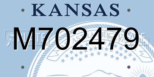 M702479 Kansas License Plate