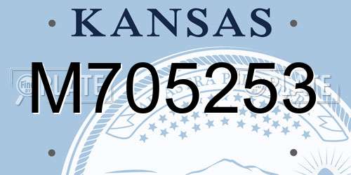 M705253 Kansas License Plate