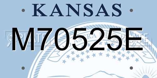 M70525E Kansas License Plate