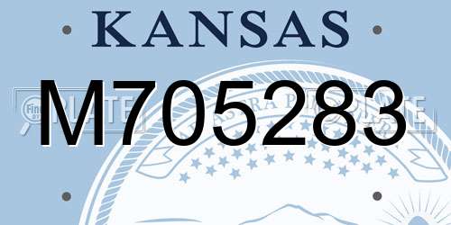 M705283 Kansas License Plate
