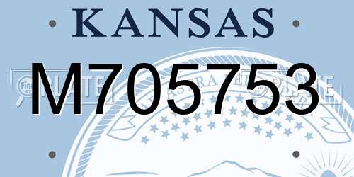 M705753 Kansas License Plate