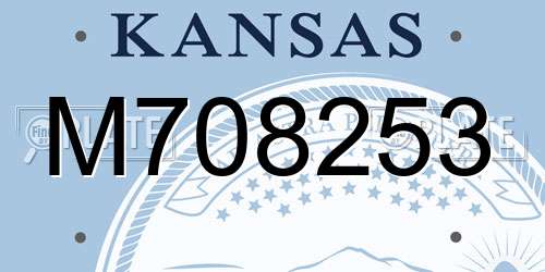 M708253 Kansas License Plate